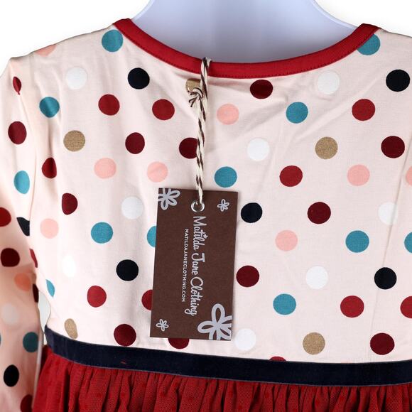Matilda Jane Ronnie Girls Polka Dot Party Top Size 4 NWT - Picture 5 of 7